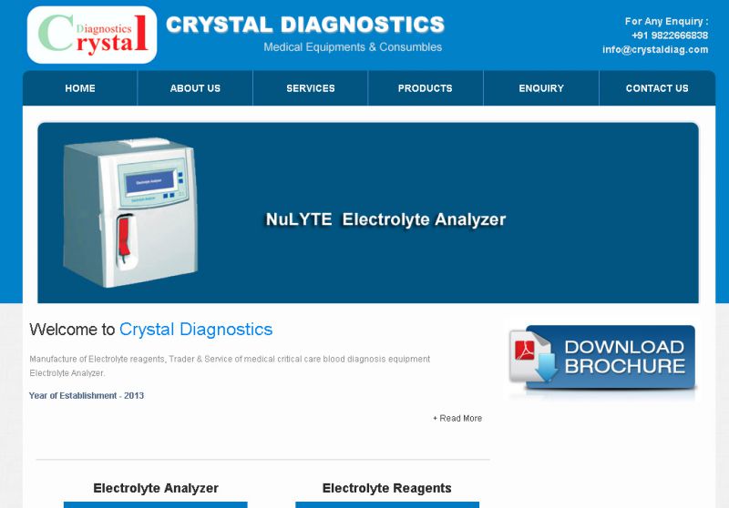 Crystal Diagnostics, website company design in raipur