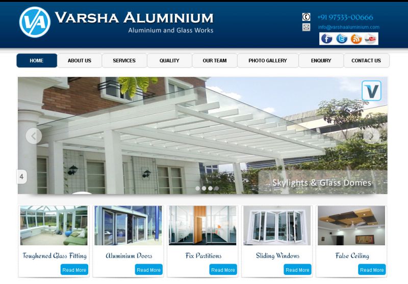 Varsha Aluminium, Web Design Company in Raipur Chhattisgarh