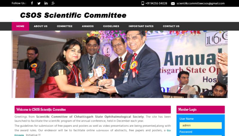 CSOS Scientific Committee, Web Design Company in Raipur Chhattisgarh
