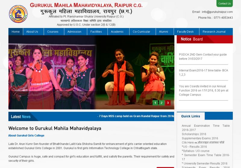Gurukul Mahila Mahavidyalaya, Raipur C.G. , website company design in raipur