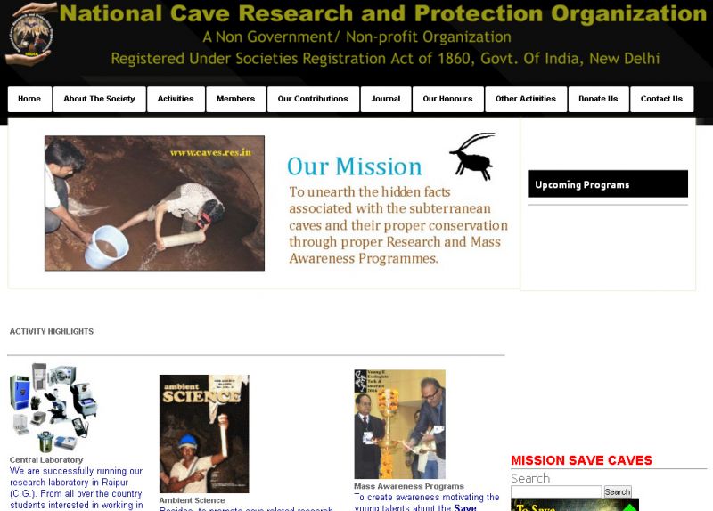 National Cave Research and Protection Organization, Web Designing Company in Raipur Chhattisgarh