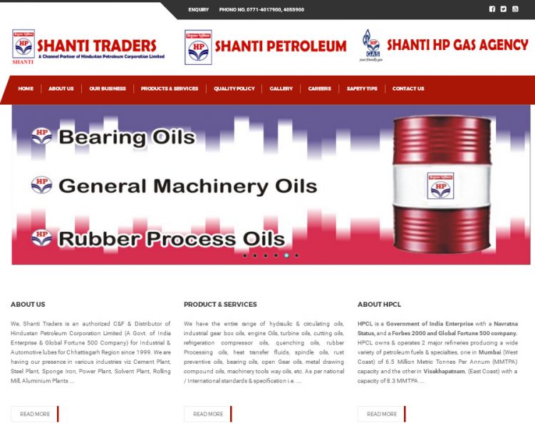 Shanti Traders, website company design in raipur