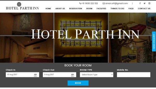 Hotel Parth , website company design in raipur