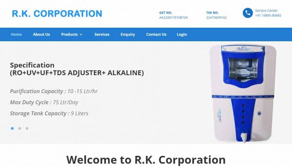 R.K. Corporation, website company design in raipur
