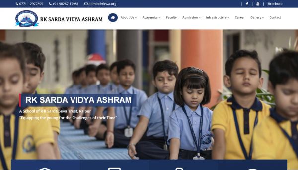 RK Sarda Vidya Ashram, website company design in raipur