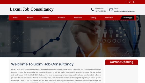 Laxmi Job Consultancy, Web Design Company in Raipur Chhattisgarh