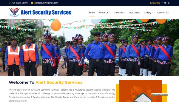 Alert Security Services, Web Designing Company in Raipur Chhattisgarh