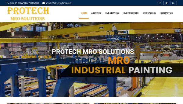 Protech Mro Solutions, website company design in raipur