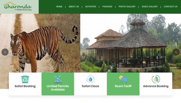 Gharonda Resorts Kanha Kisli, website company design in raipur