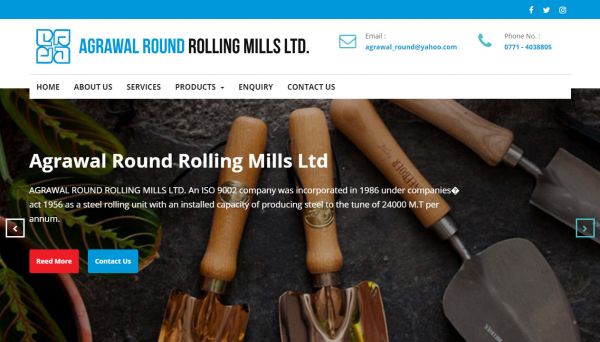 Agrawal Round Rolling Mills Ltd., website company design in raipur