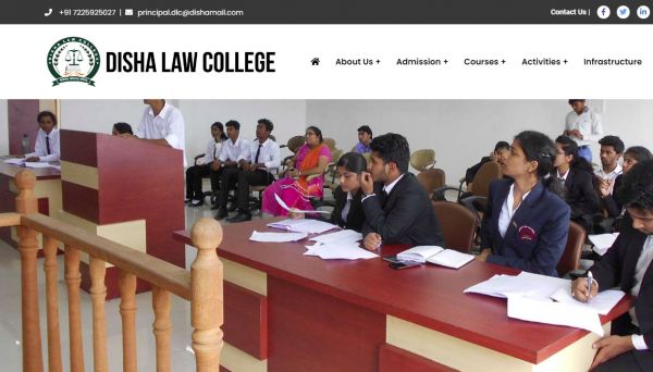 Disha Law College, website company design in raipur
