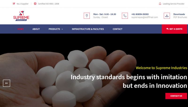 Supreme Industries, Web Designing Company in Raipur Chhattisgarh