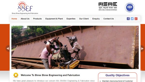 ShriShri Engineering & Fabrication, website company design in raipur