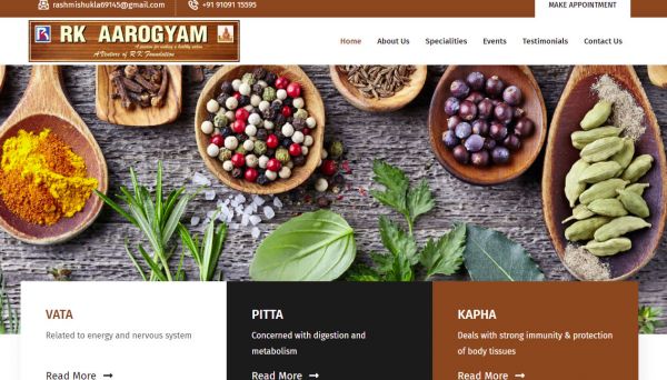 Rk Aarogyam, website company design in raipur