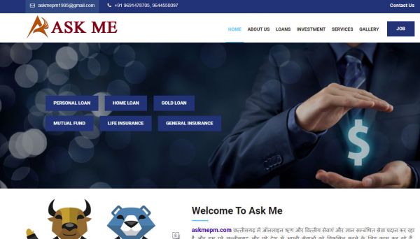 Ask Me, website company design in raipur