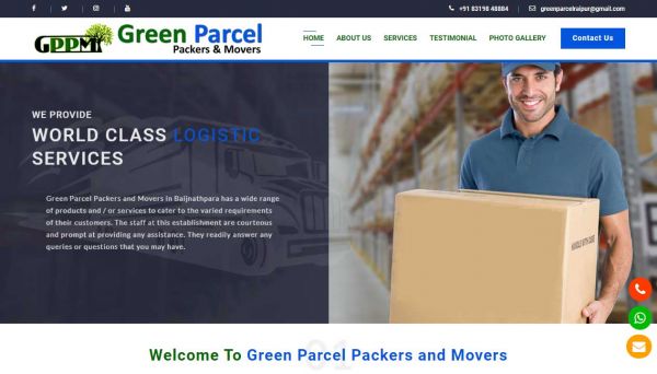 Green Parcel Packers and Movers, Web Designing Company in Raipur Chhattisgarh