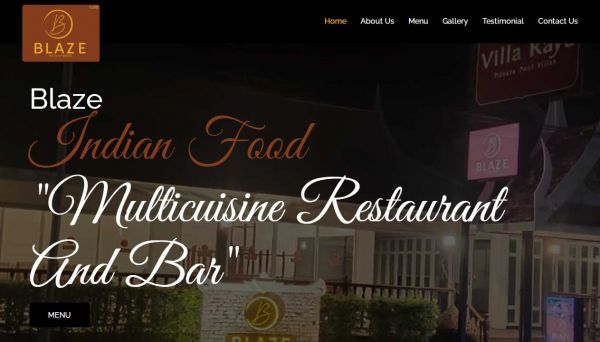 Blaze Multicuisine Restaurant And Bar, website company design in raipur