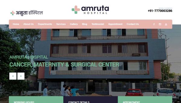 Amruta Hospital, Web Designing Company in Raipur Chhattisgarh
