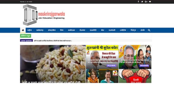 Naukri Rojgar Wala, website company design in raipur