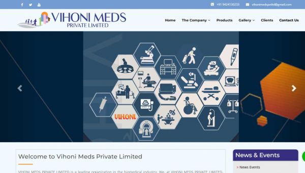 Vihoni Meds Private Limited, website company design in raipur