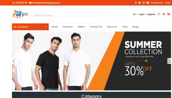 Tijarat Shoppingis, website company design in raipur