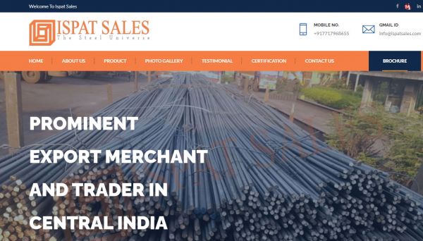 ISPAT SALES, website company design in raipur