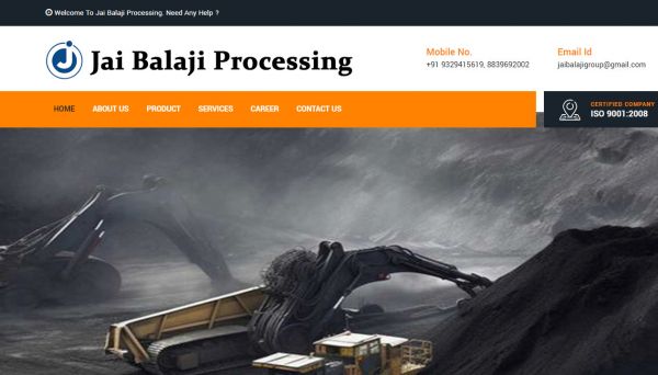 Jai Balaji Processing, website company design in raipur