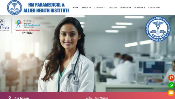 HM Paramedical & Allied Health Institute, website company design in raipur