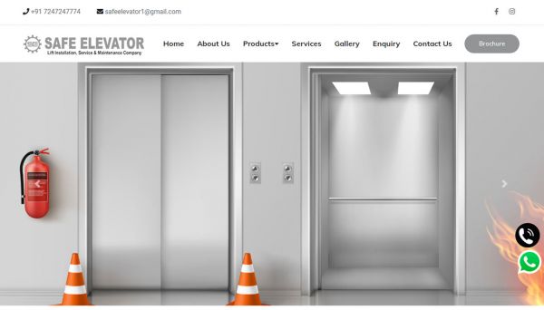 Safe Elevator, website company design in raipur